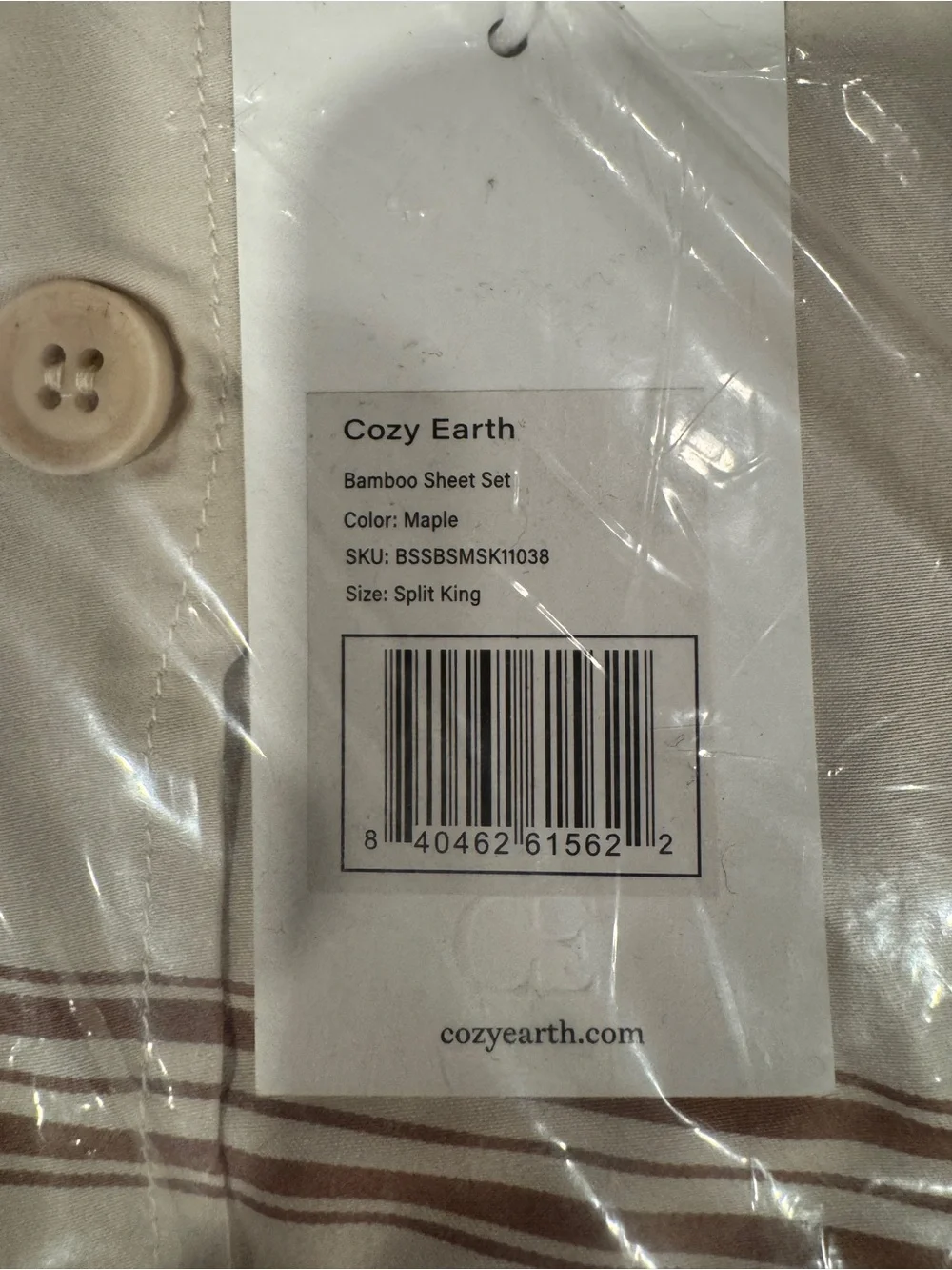 Cozy Earth LIMITED EDITION Baja Stripe in Maple split ca king